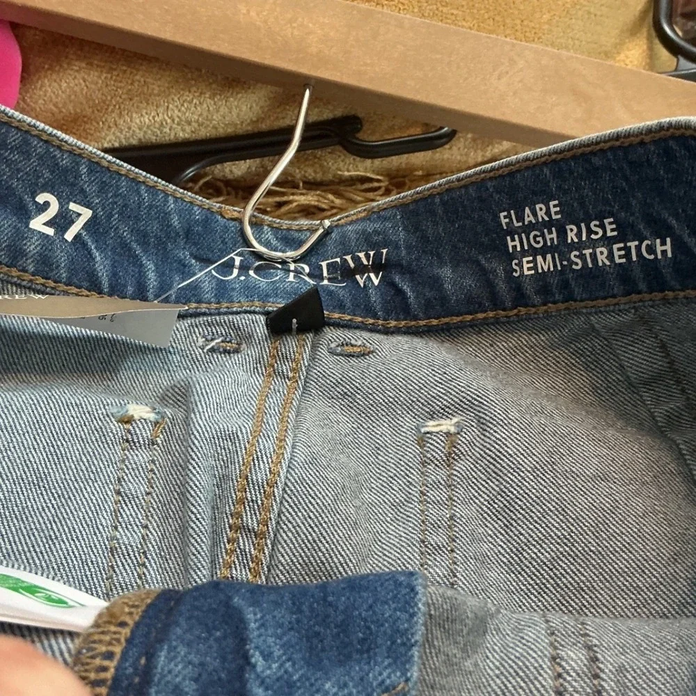 NEW J.Crew Womens Flare High Rise Jeans 27 Patch Pocket Western Fall Preppy Boho